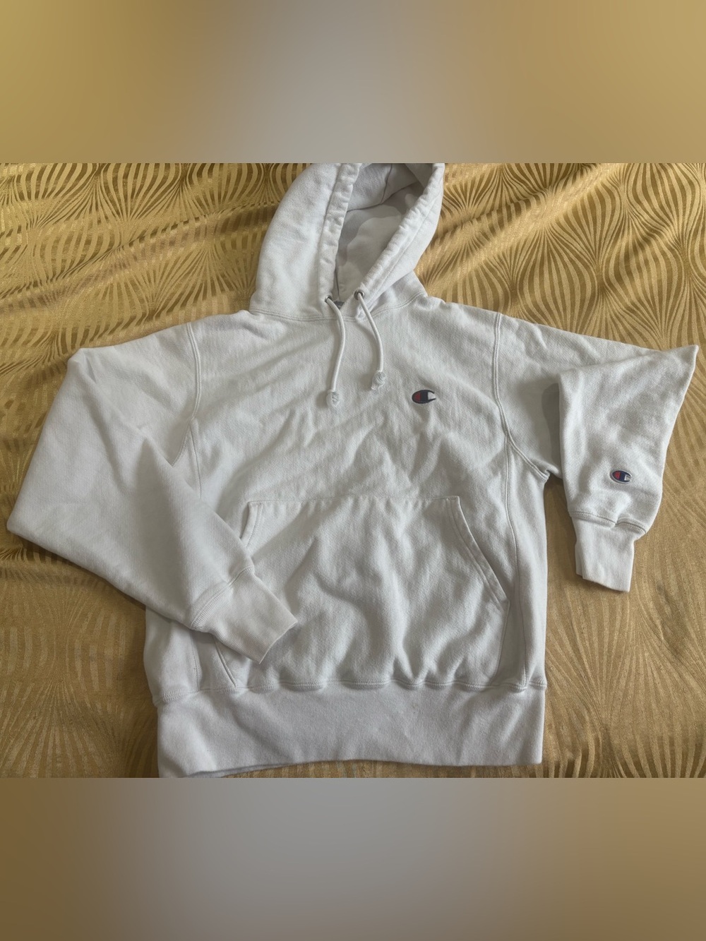 Champion White Sweatshirt Hoodie Size Small Y2K Streetwear